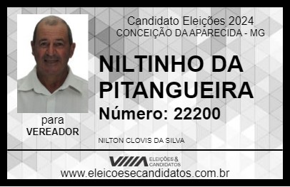 Candidato NILTINHO  DA PITANGUEIRA 2024 - CONCEIÇÃO DA APARECIDA - Eleições