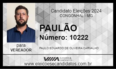 Candidato PAULÃO 2024 - CONGONHAL - Eleições