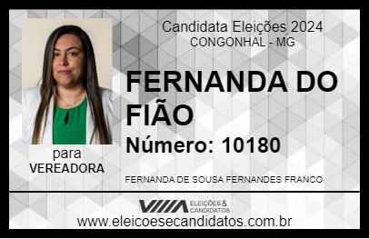 Candidato FERNANDA DO FIÃO 2024 - CONGONHAL - Eleições