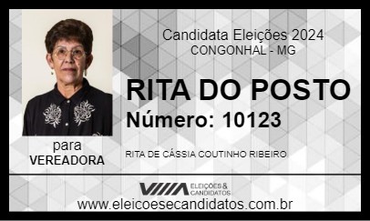 Candidato RITA DO POSTO 2024 - CONGONHAL - Eleições