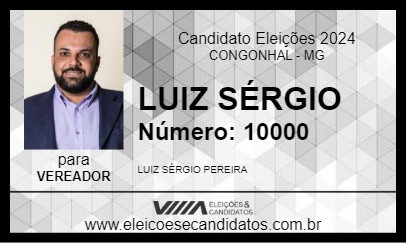 Candidato LUIZ SÉRGIO 2024 - CONGONHAL - Eleições