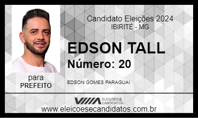 Candidato EDSON TALL 2024 - IBIRITÉ - Eleições