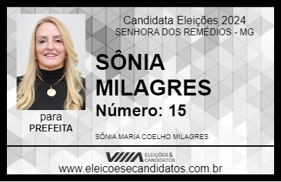 Candidato SÔNIA MILAGRES 2024 - SENHORA DOS REMÉDIOS - Eleições