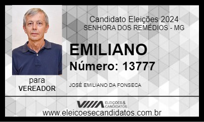 Candidato EMILIANO 2024 - SENHORA DOS REMÉDIOS - Eleições