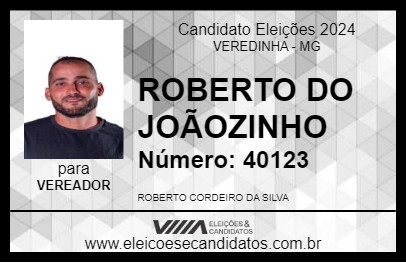 Candidato ROBERTO DO JOÃOZINHO 2024 - VEREDINHA - Eleições