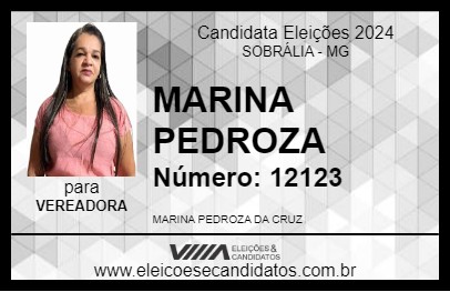 Candidato MARINA PEDROZA 2024 - SOBRÁLIA - Eleições