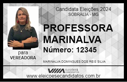 Candidato PROFESSORA MARINALVA 2024 - SOBRÁLIA - Eleições