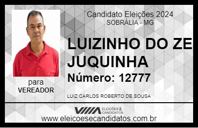 Candidato LUIZINHO DO ZE JUQUINHA 2024 - SOBRÁLIA - Eleições