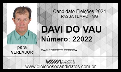 Candidato DAVI DO VAU 2024 - PASSA TEMPO - Eleições