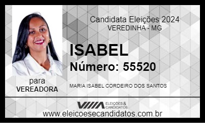 Candidato ISABEL 2024 - VEREDINHA - Eleições