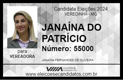 Candidato JANAÍNA DO PATRÍCIO 2024 - VEREDINHA - Eleições