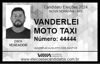 Candidato VANDERLEI MOTO TAXI 2024 - NOVA SERRANA - Eleições