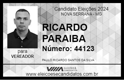 Candidato RICARDO PARAIBA 2024 - NOVA SERRANA - Eleições