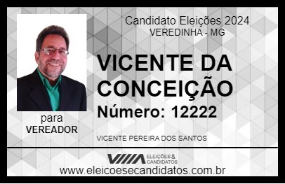 Candidato VICENTE DA CONCEIÇÃO 2024 - VEREDINHA - Eleições