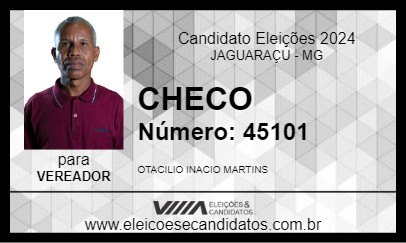 Candidato CHECO 2024 - JAGUARAÇU - Eleições