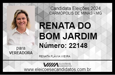 Candidato RENATA DO BOM JARDIM 2024 - CARMÓPOLIS DE MINAS - Eleições