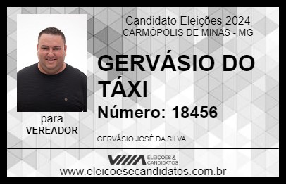 Candidato GERVÁSIO DO TÁXI 2024 - CARMÓPOLIS DE MINAS - Eleições