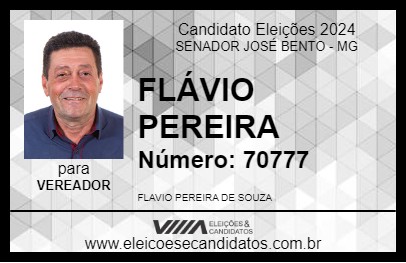 Candidato FLÁVIO PEREIRA 2024 - SENADOR JOSÉ BENTO - Eleições