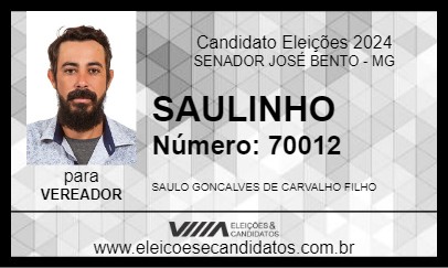 Candidato SAULINHO 2024 - SENADOR JOSÉ BENTO - Eleições