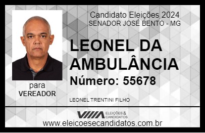 Candidato LEONEL DA AMBULÂNCIA 2024 - SENADOR JOSÉ BENTO - Eleições