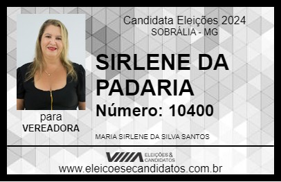 Candidato SIRLENE DA PADARIA 2024 - SOBRÁLIA - Eleições