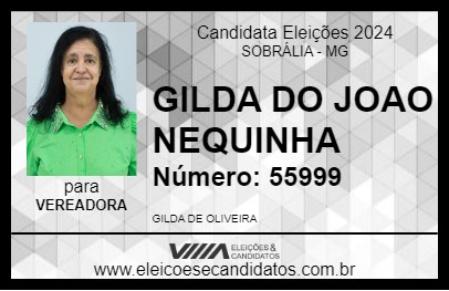 Candidato GILDA DO JOAO NEQUINHA 2024 - SOBRÁLIA - Eleições