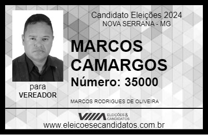 Candidato MARCOS CAMARGOS 2024 - NOVA SERRANA - Eleições