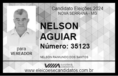 Candidato NELSON AGUIAR 2024 - NOVA SERRANA - Eleições