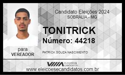 Candidato TONITRICK 2024 - SOBRÁLIA - Eleições