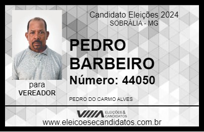 Candidato PEDRO BARBEIRO 2024 - SOBRÁLIA - Eleições