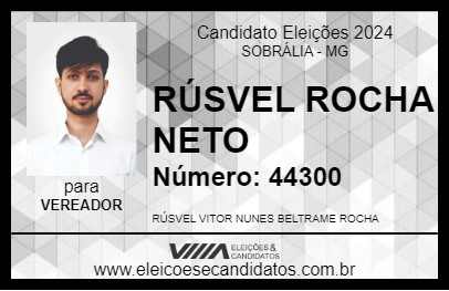 Candidato RÚSVEL ROCHA NETO 2024 - SOBRÁLIA - Eleições