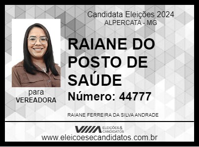 Candidato RAIANE DA VILA 2024 - ALPERCATA - Eleições