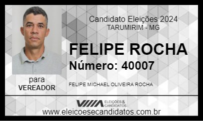 Candidato FELIPE ROCHA 2024 - TARUMIRIM - Eleições