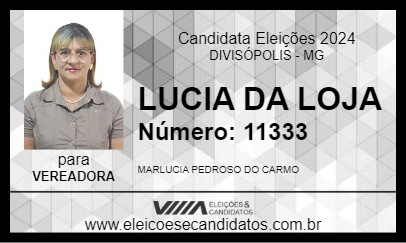 Candidato LUCIA DA LOJA 2024 - DIVISÓPOLIS - Eleições