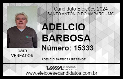 Candidato ADELCIO BARBOSA 2024 - SANTO ANTÔNIO DO AMPARO - Eleições