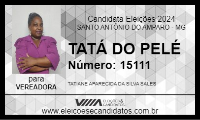 Candidato TATÁ DO PELÉ 2024 - SANTO ANTÔNIO DO AMPARO - Eleições