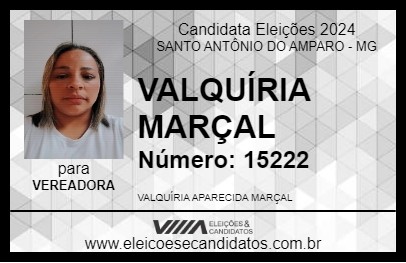 Candidato VALQUÍRIA MARÇAL 2024 - SANTO ANTÔNIO DO AMPARO - Eleições