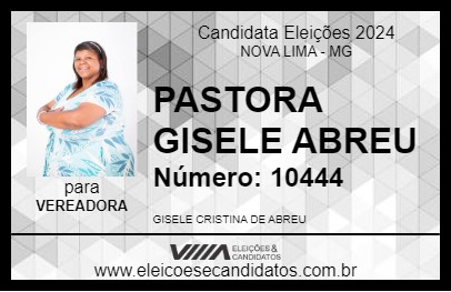 Candidato PASTORA GISELE ABREU 2024 - NOVA LIMA - Eleições