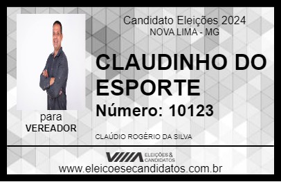 Candidato CLAUDINHO DO ESPORTE 2024 - NOVA LIMA - Eleições