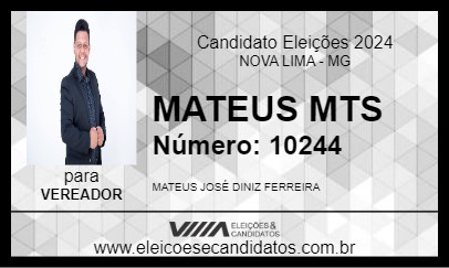 Candidato MATEUS MTS 2024 - NOVA LIMA - Eleições