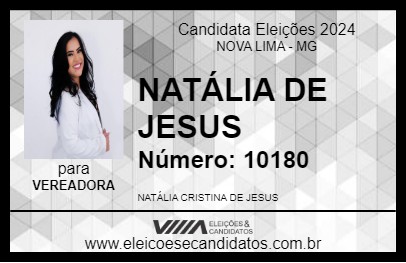 Candidato NATÁLIA DE JESUS 2024 - NOVA LIMA - Eleições