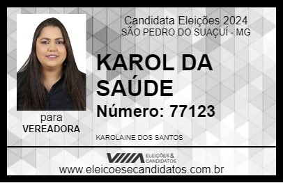 Candidato KAROL DA CINCO ILHAS 2024 - SÃO PEDRO DO SUAÇUÍ - Eleições