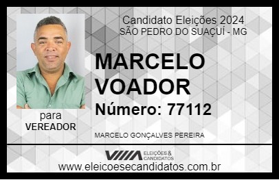 Candidato MARCELO VOADOR 2024 - SÃO PEDRO DO SUAÇUÍ - Eleições