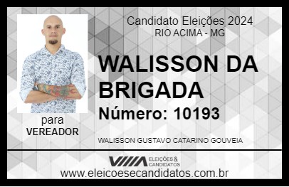 Candidato WALISSON DA BRIGADA 2024 - RIO ACIMA - Eleições