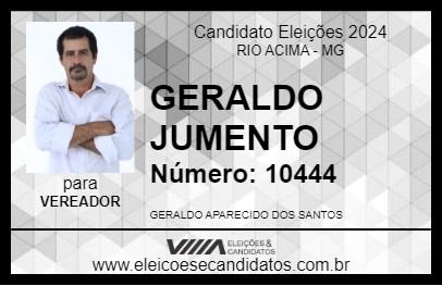 Candidato GERALDO JUMENTO 2024 - RIO ACIMA - Eleições