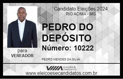 Candidato PEDRO DO DEPÓSITO 2024 - RIO ACIMA - Eleições