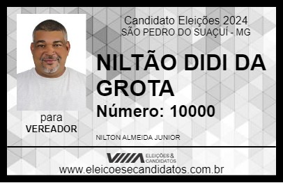 Candidato NILTÃO DIDI DA GROTA 2024 - SÃO PEDRO DO SUAÇUÍ - Eleições