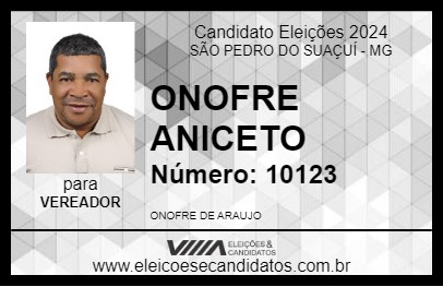 Candidato ONOFRE ANICETO 2024 - SÃO PEDRO DO SUAÇUÍ - Eleições