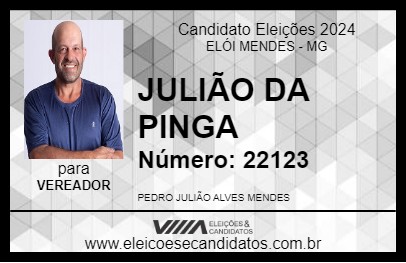 Candidato JULIÃO DA PINGA 2024 - ELÓI MENDES - Eleições