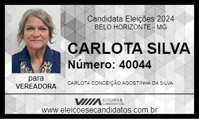 Candidato CARLOTA SILVA 2024 - BELO HORIZONTE - Eleições